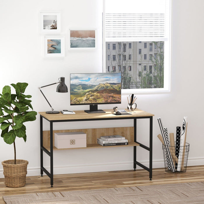 Home Office Desk with Shelf & Adjustable Feet