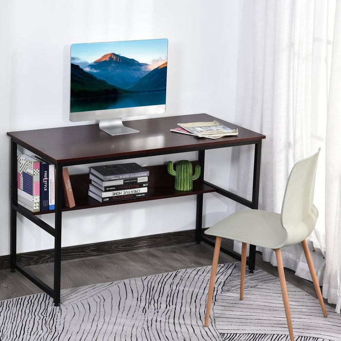 Home Office Desk with Shelf & Adjustable Feet