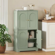 Pantry Storage Cabinet with Adjustable Shelves for Kitchen or Hallway Organisation Green AOSOM