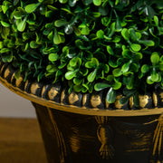 Set of 2 Spiral Boxwood Artificial Topiary Trees with Pots for Indoor Outdoor Use Green