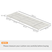 Light Grey Sun Lounger Cushions Set of 2 Thick Replacement Pads with Ties UPF20+ by Outsunny