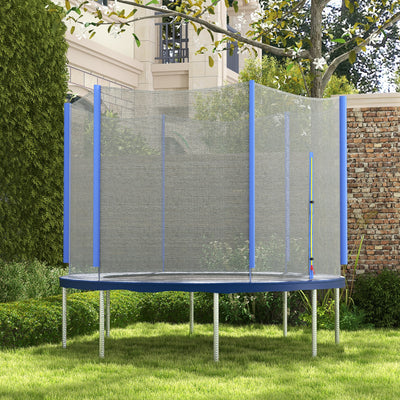 10ft Trampoline Net Replacement with Zipped Entrance and Pole Covers Blue by SPORTNOW AOSOM