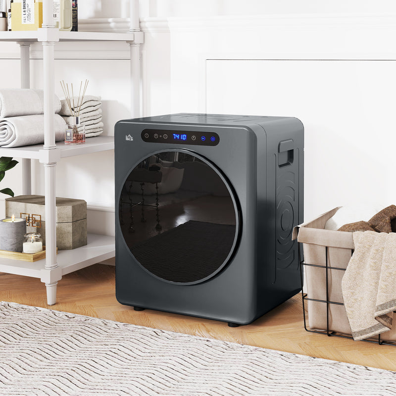 4kg Compact Tumble Dryer with Adjustable Heat Ideal for Small Spaces, Grey