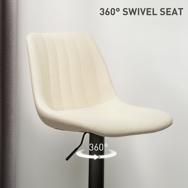 Set of Two Beige Chenille Feel Tub Stools Stylish and Comfortable by HOMCOM