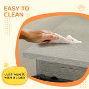 Large Dog Crate Furniture with Divider Double Cage for Small Dogs Indoor Use Grey