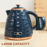 3kW Rapid Boil Electric Kettle With Honeycomb Design For Kitchen Use Dark Blue AOSOM