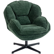 Bedroom Swivel Accent Chair with Wingback Support and Soft Velvet Upholstery Dark Green AOSOM