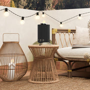 Black Smokeless Fire Pit 16 cm Stainless Steel Portable Wood Burning with Poker by Outsunny