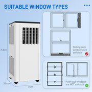 7000 BTU Portable Air Conditioner with App Control Cools Rooms Up To 15m² White