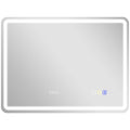 Bluetooth LED Bathroom Mirror with Clock and Anti-Fog 60 x 80 cm Silver Tone by HOMCOM