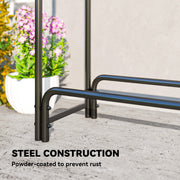 Heavy Duty Metal Firewood Rack with Waterproof Cover Ideal for Indoor Outdoor Use Dark Green