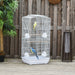 Large White Metal Bird Cage with Perches Swing and Bowls for Budgies and Parakeets by PawHut
