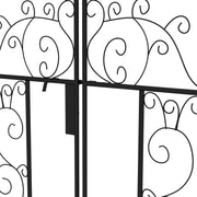 Black Metal Garden Arch With Double Gates for Climbing Plants and Weddings by Outsunny