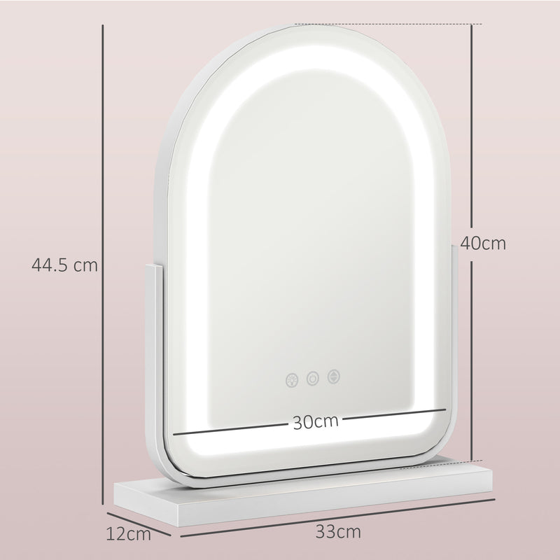 White LED Vanity Mirror 33 x 44.5 cm for Makeup and Skincare by HOMCOM