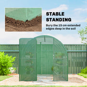 Walk In Polytunnel Greenhouse With Hinged Door And Mesh Windows For Garden Use Green Outsunny