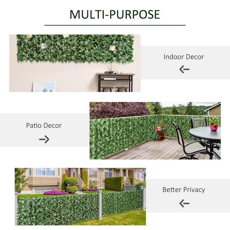 Dark Green 2 Piece Artificial Leaf Hedge Screen For Garden Privacy And Outdoor Decor