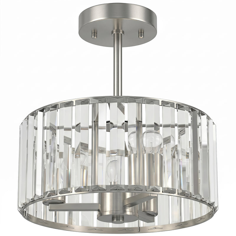 Crystal Ceiling Light for Brightening Bedrooms or Living Rooms Semi Flush