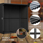 Black Rattan Side Table with Glass Top 62 x 62cm for Garden and Patio by Outsunny