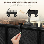 114L Steel Frame Garden Cart Trolley Heavy Duty Black by Outsunny