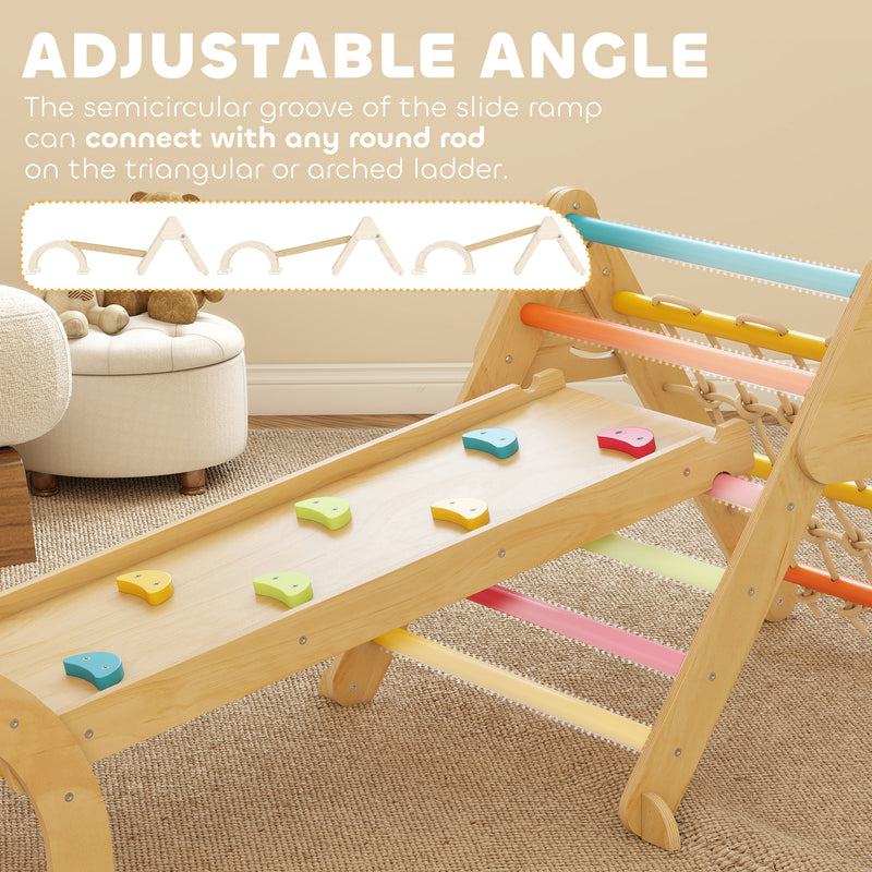 8 in 1 Toddler Climbing Frame with Slide Arch and Ladder for Indoor Play Multicolour AOSOM