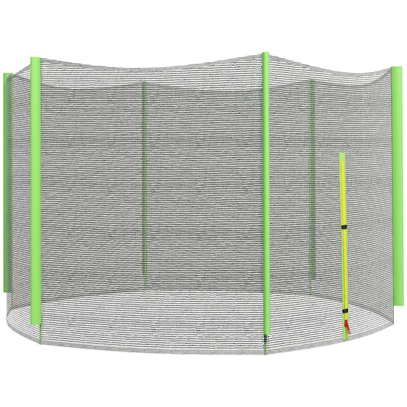 8ft Trampoline Net Replacement with Zipped Entrance and 6 Pole Covers Green by SPORTNOW AOSOM
