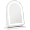 LED Makeup Mirror with Adjustable Light and 360° Rotation for Perfect Dressing Table Setup White