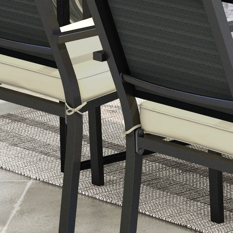 Beige 4 Piece Patio Chair Cushion Set with Ties Ideal for Garden or Indoor Seating