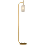 Gold Floor Lamp with Glass Shade and Foot Switch for Living Room or Bedroom by HOMCOM