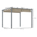 Grey 3 x 3 m Retractable Roof Pergola for Garden and Patio by Outsunny