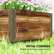 Wooden Raised Garden Bed With Trellis and Wheels for Outdoor Planting Greenhouse Brown Outsunny
