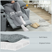 Electric Recliner Massage Armchair with Heat USB Port and Cup Holders for Lounge Grey AOSOM