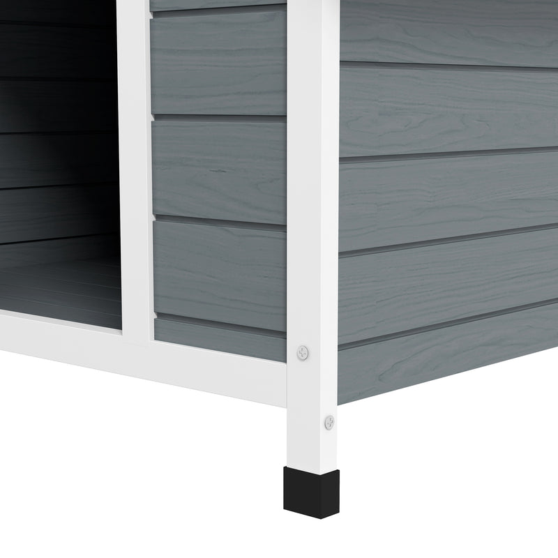 Wooden Outdoor Dog Kennel With Removable Floor for Large Breeds Anti Corrosion Wood Grey