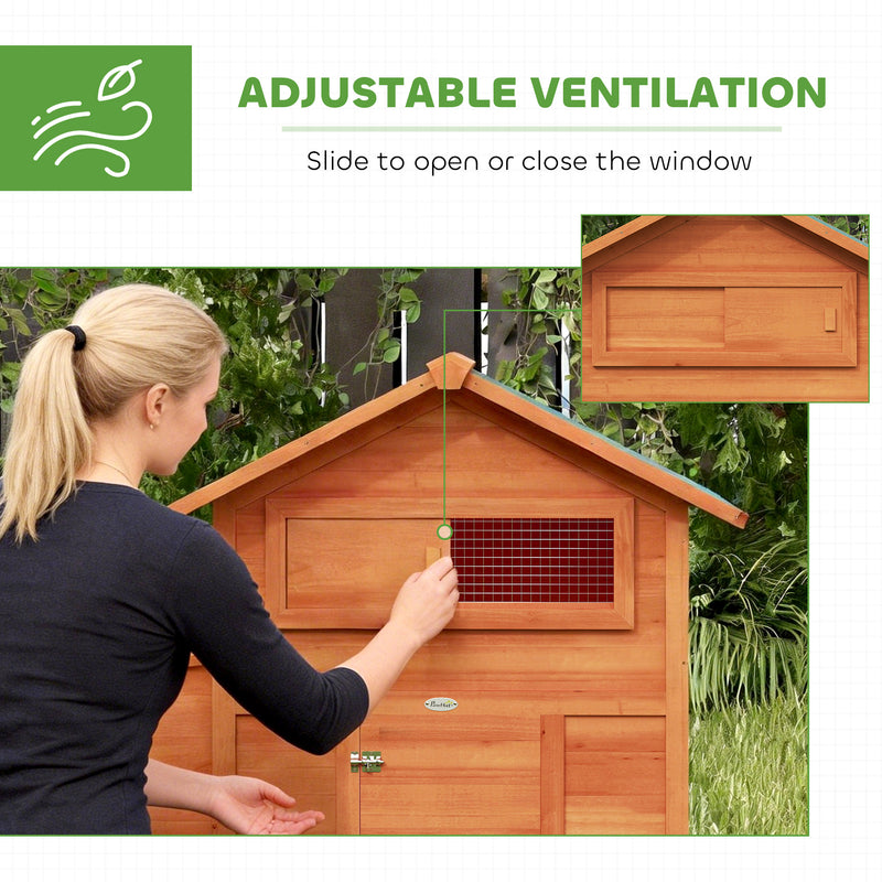 Wooden Chicken Coop for 2 with Nesting Box and Weatherproof Roof for UK Gardens Orange AOSOM