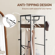 Brown Black Clothes Rack with Shelves and Hanging Rail for Storage by HOMCOM