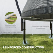 10ft Outdoor Trampoline with Enclosure Net and Spring Cover for Garden by SPORTNOW AOSOM