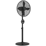 Pedestal Fan with Adjustable Height and Remote for Quiet Home Cooling Black AOSOM
