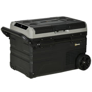 40L Portable Car Fridge Freezer with LED Light and Foldable Handles for Travel Grey AOSOM