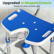 Adjustable Shower Stool With Padded Seat and Non Slip Feet for Safer Bathing White AOSOM