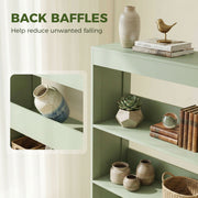 Tall Bookshelf with 4 Shelves for Extra Home Storage and Clutter-Free Rooms Bean Paste Green Homcom