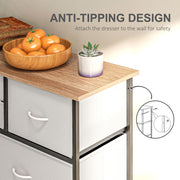 10 Drawer Fabric Chest of Drawers with Steel Frame for Bedroom Storage Multicolour