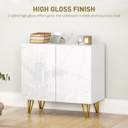 Modern High Gloss Sideboard with Hairpin Legs for Stylish Storage and Display, White