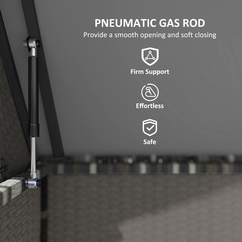 Dark Grey 627L Rattan Garden Storage Box Weatherproof Outdoor Chest by Outsunny