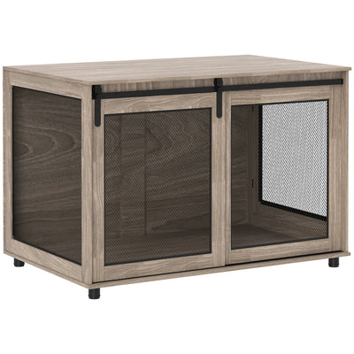 Walnut Brown Extra Large Dog Crate Furniture with Sliding Door 118 x 75.5 x 82cm by PawHut