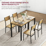 Three Piece Compact Dining Set with Table and Two Chairs in Rustic Brown