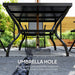 Five Piece Steel Frame Patio Set with Table and Chairs Grey and Black by Outsunny
