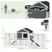 Large Wooden Chicken Coop with Run and Nesting Box Grey by PawHut