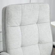 Ergonomic Double Padded Office Chair With Linen Look Fabric For Home Or Work Grey AOSOM