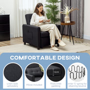 Black Linen Look Single Chair Bed Sofa Folding Design by HOMCOM