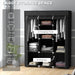 Black Fabric Portable Wardrobe with 8 Shelves and 2 Hanging Rods by HOMCOM