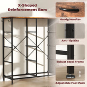 Chest of 8 Fabric Drawers with Wood Top for Bedroom or Hallway Storage Rustic Brown